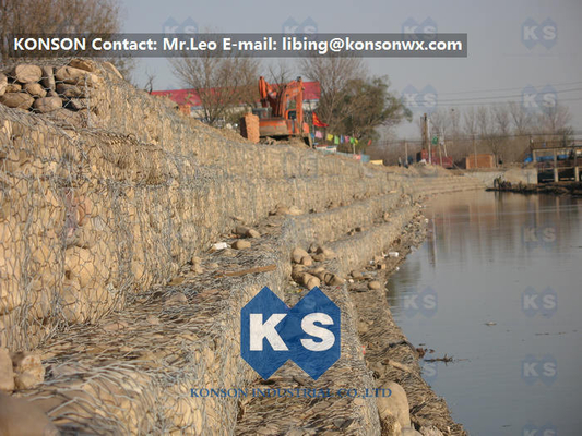 Galvanized Iron Wire Hexagonal / Netting Gabion Boxes For River Bank Preventing
