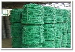 Green / Grey PVC Plated Barbed Wire PVC Coated Galvanized Iron Wire